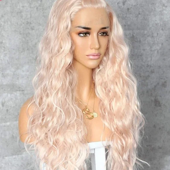 ✨24” ROSE GOLD BEACH WAVY LACE FRONT WIG💫NWT*
